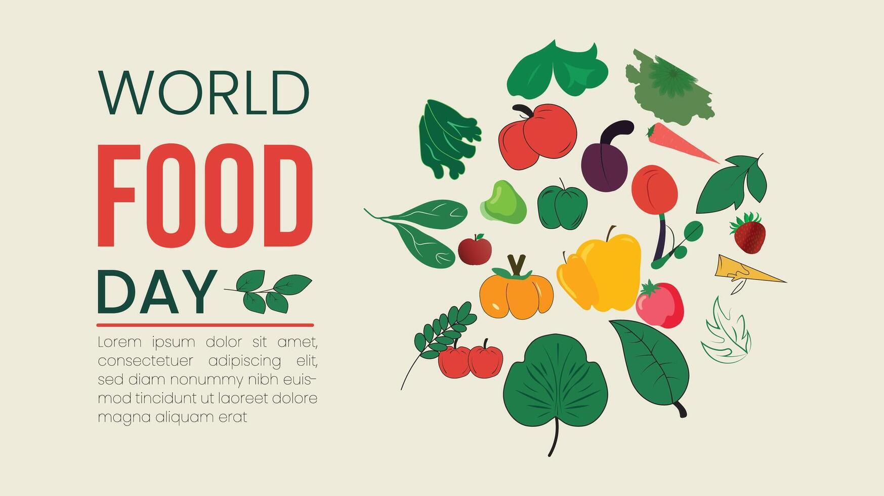 World food day design templet, control your habit of eating vector