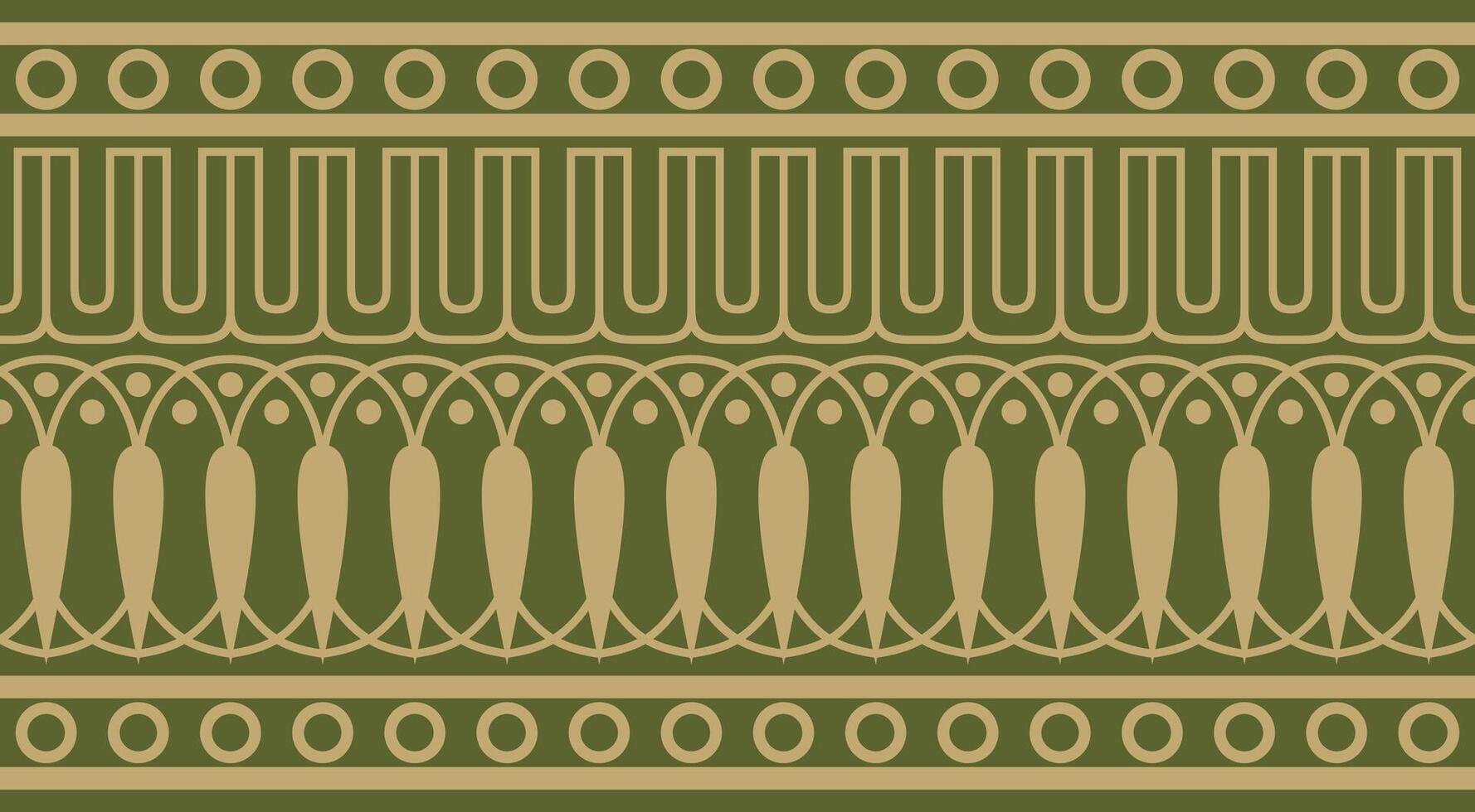 gold and green seamless classical Greek meander ornament. Pattern of ancient Greece. Border, frame of the Roman Empire. vector