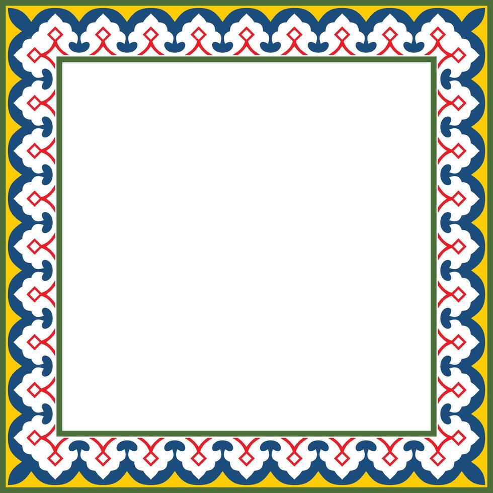 square colored national Persian ornament. Rectangle, frame, border, ethnic pattern of the peoples of Iran, Iraq, Tajikistan vector