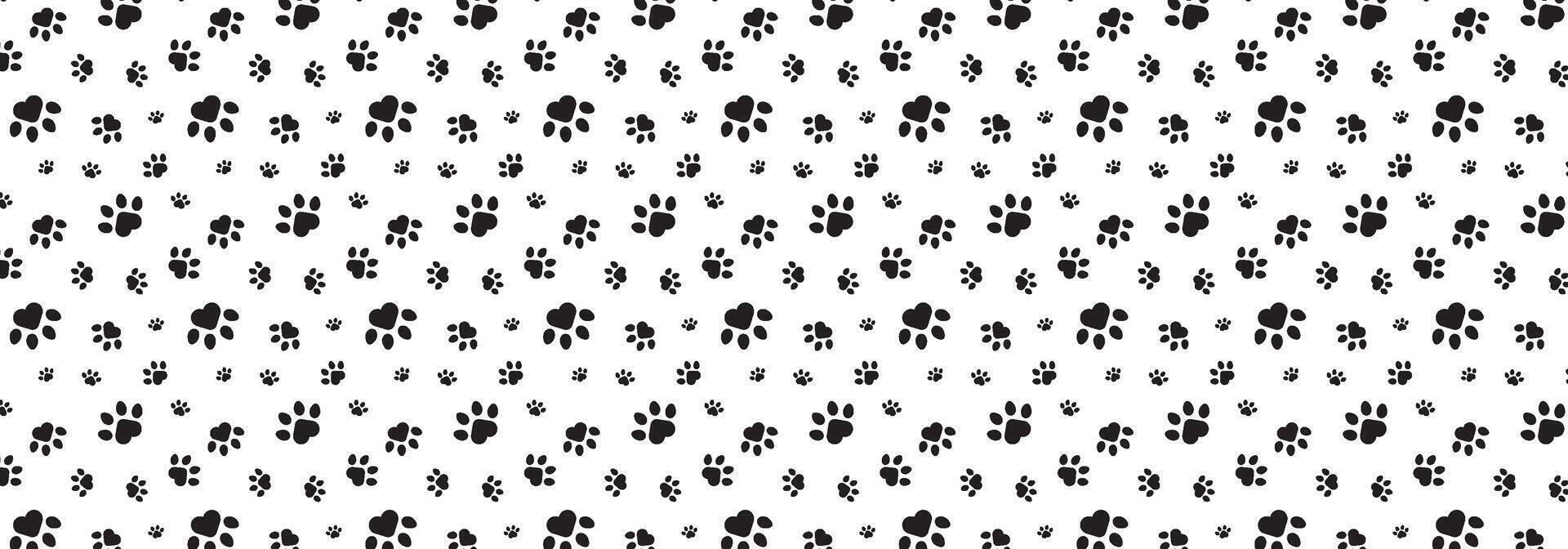 cat, dog or wolf paw, footprint background template vector