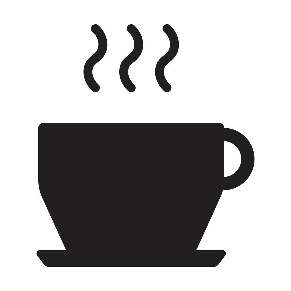 a cup icon on white background, hot drink vector