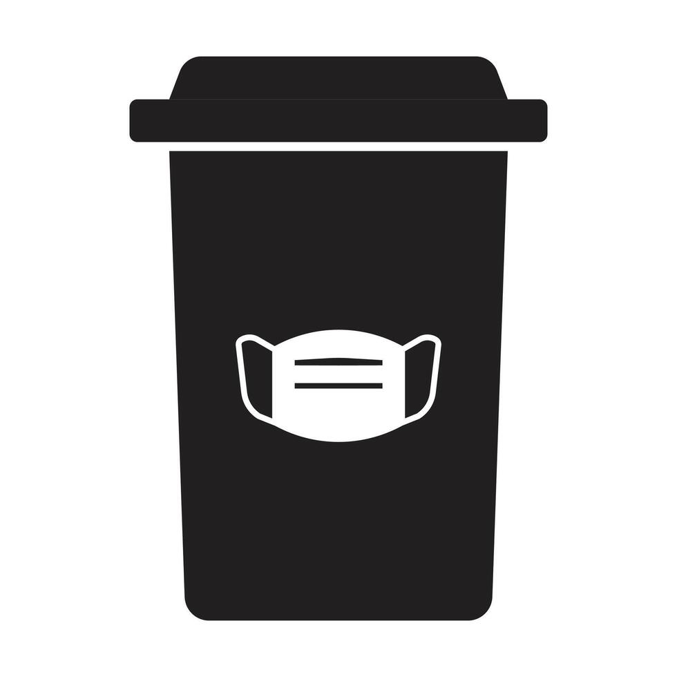 bin for disinfection or utilization of face mask vector