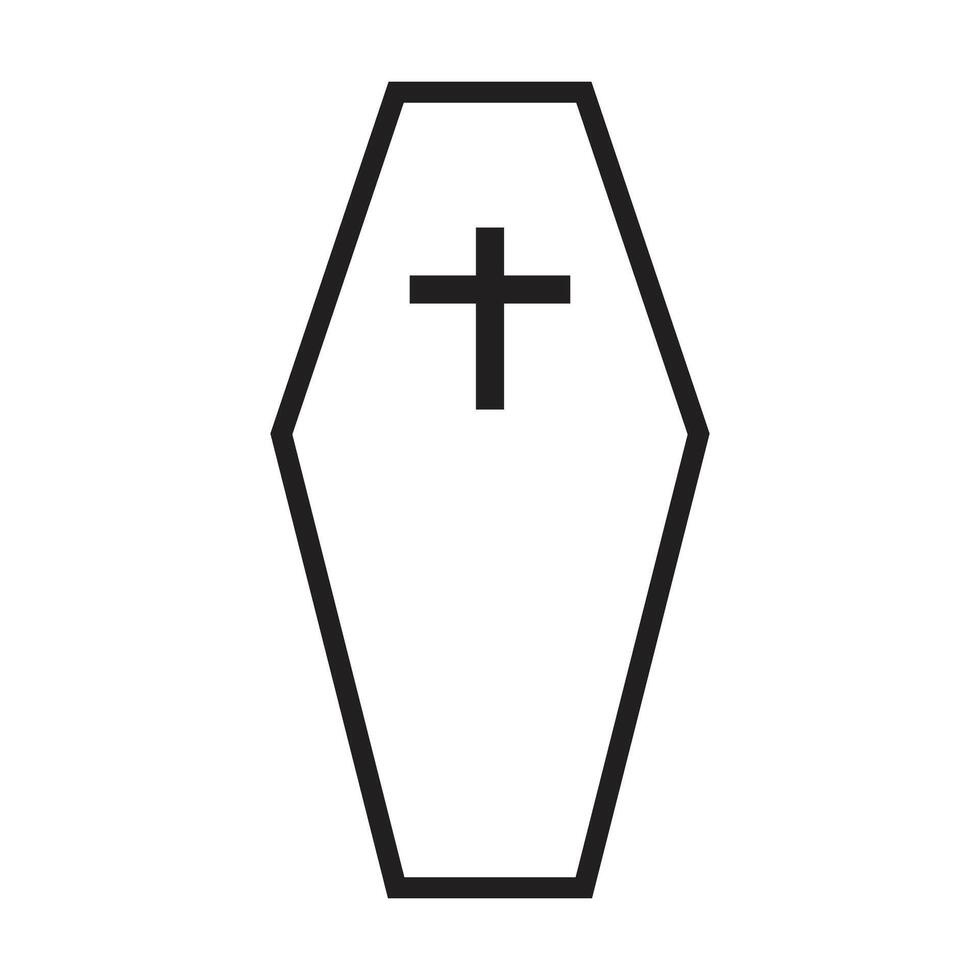 a Coffin icon on white background vector