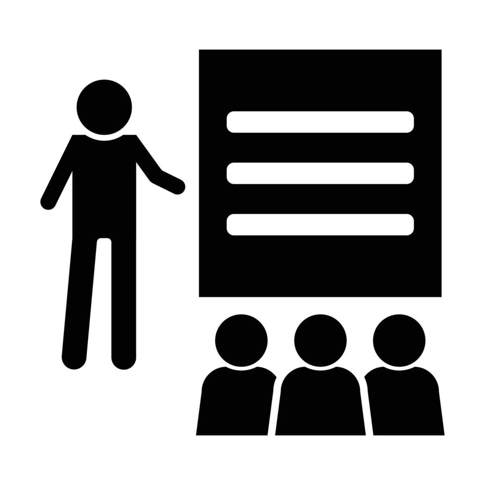 Lecture icon on white background, seminars vector