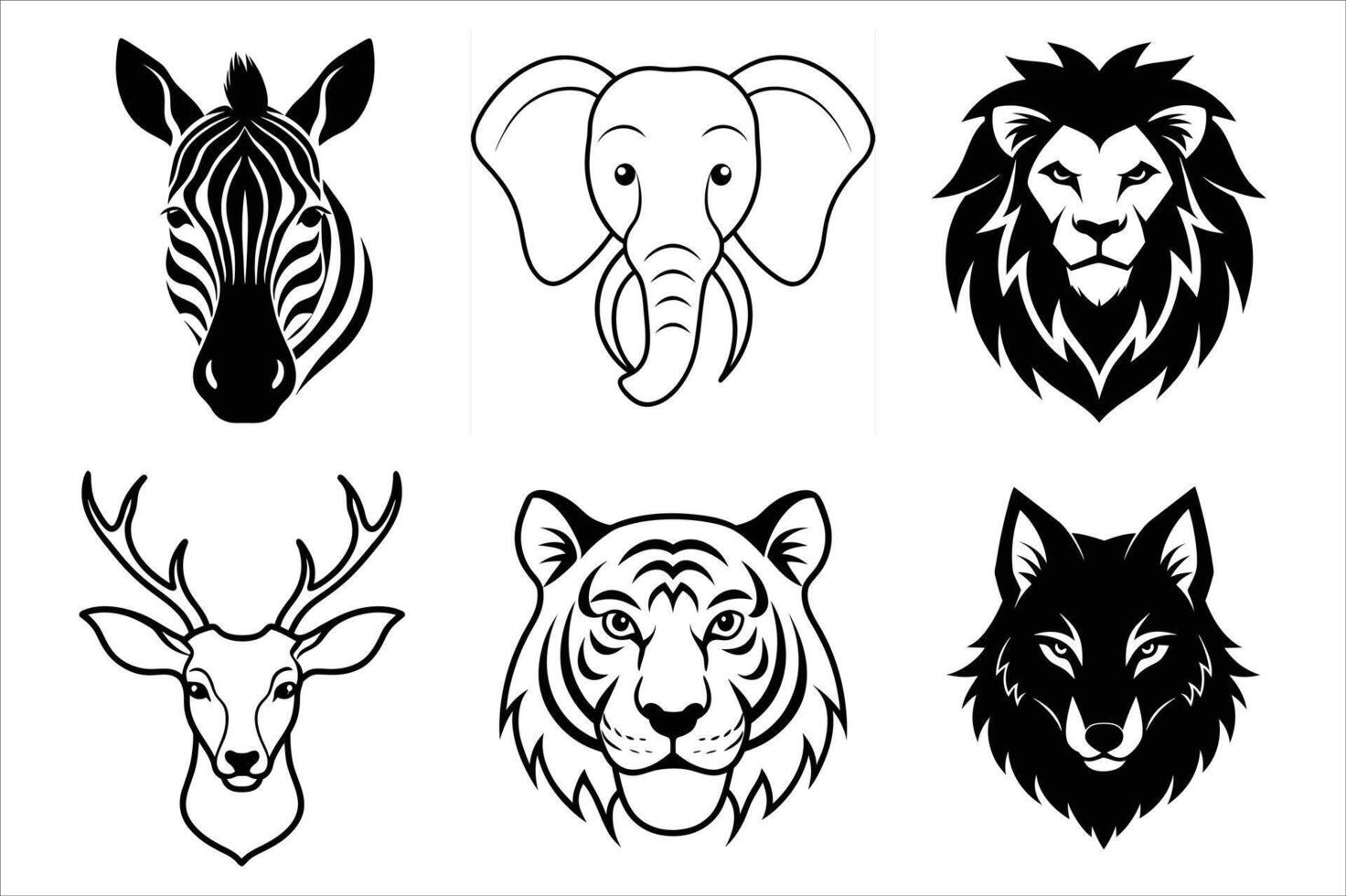 Wildlife animal head vector