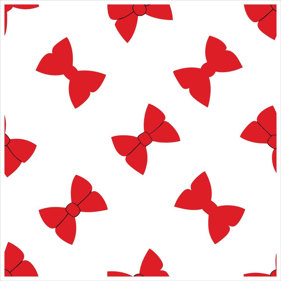 A red bow pattern on a white background vector