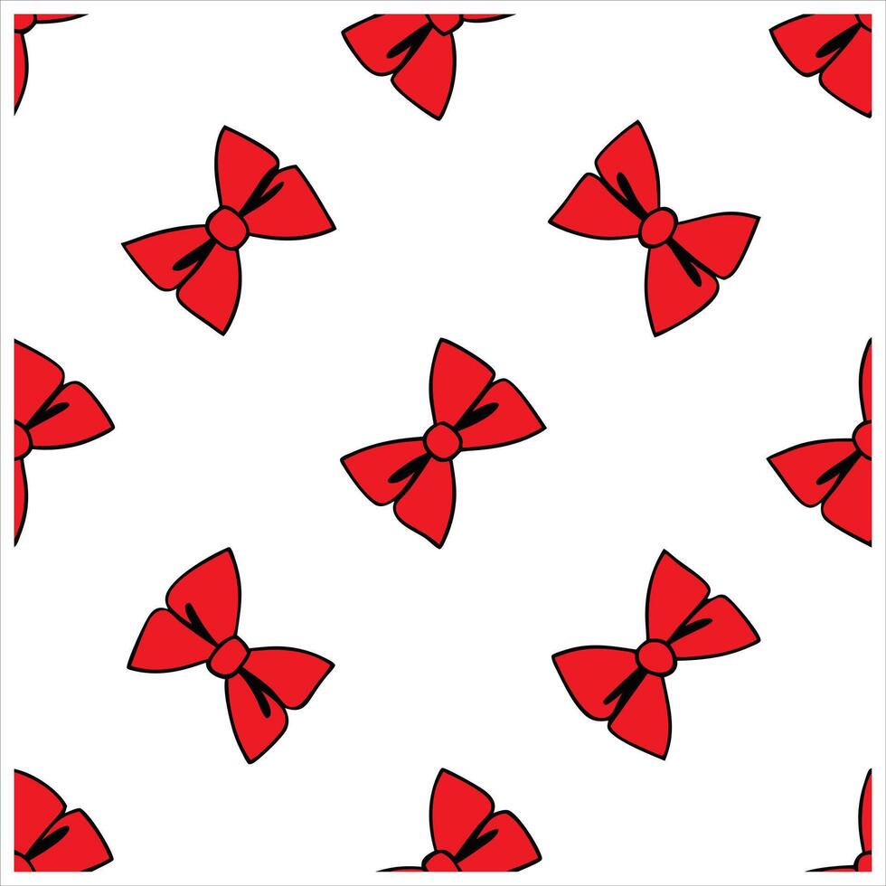 A red bow pattern on a white background vector