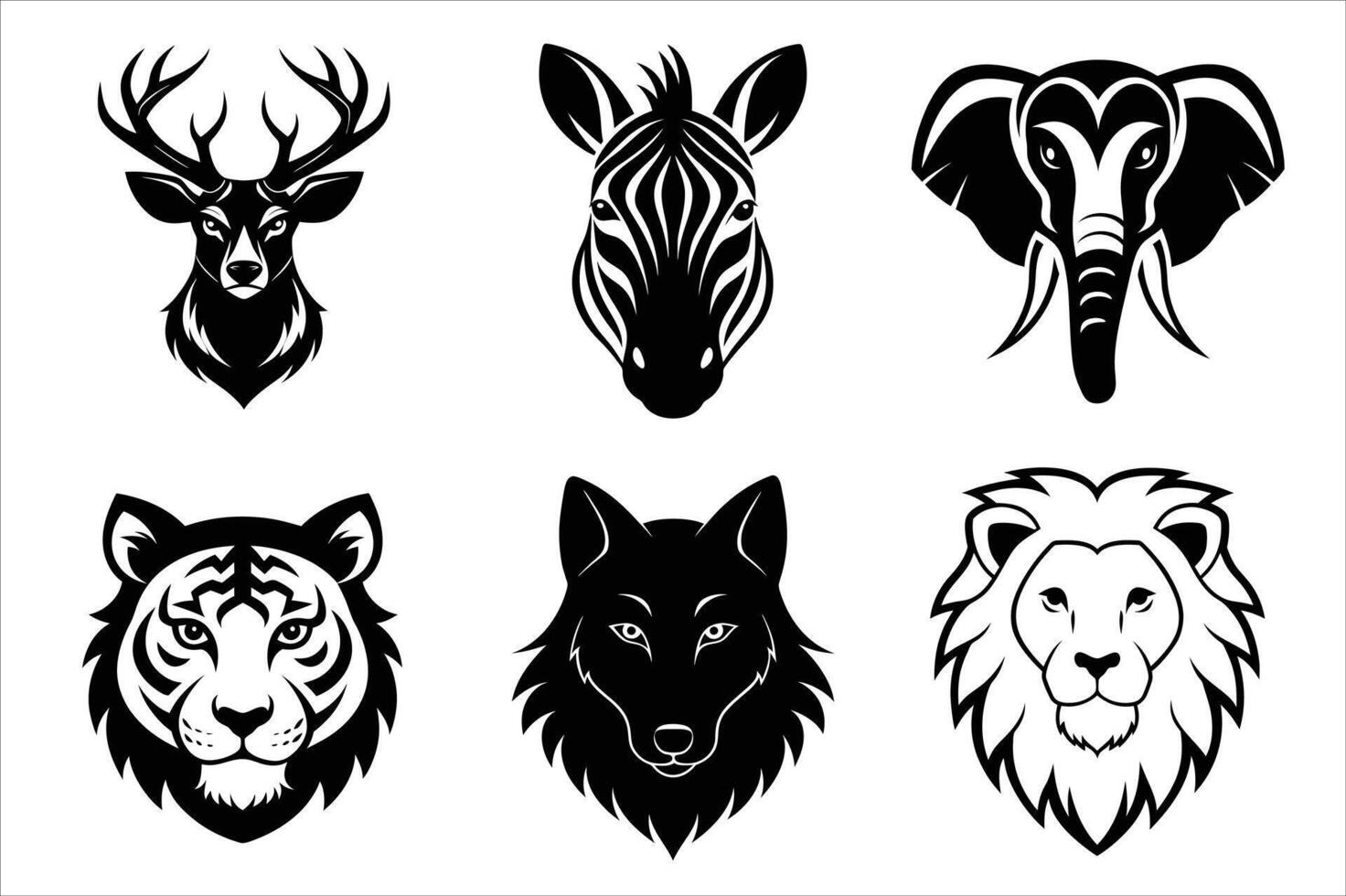 Wildlife head set vector
