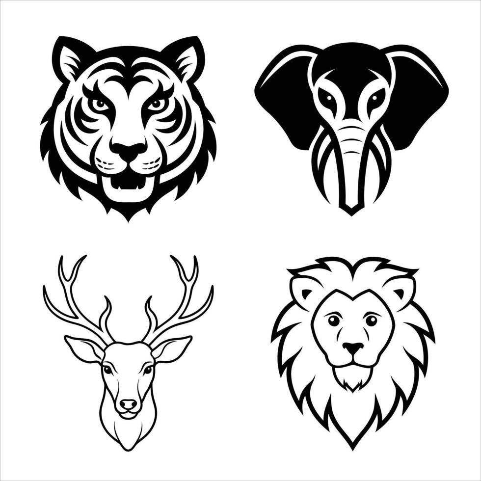 Wild animal head logo vector