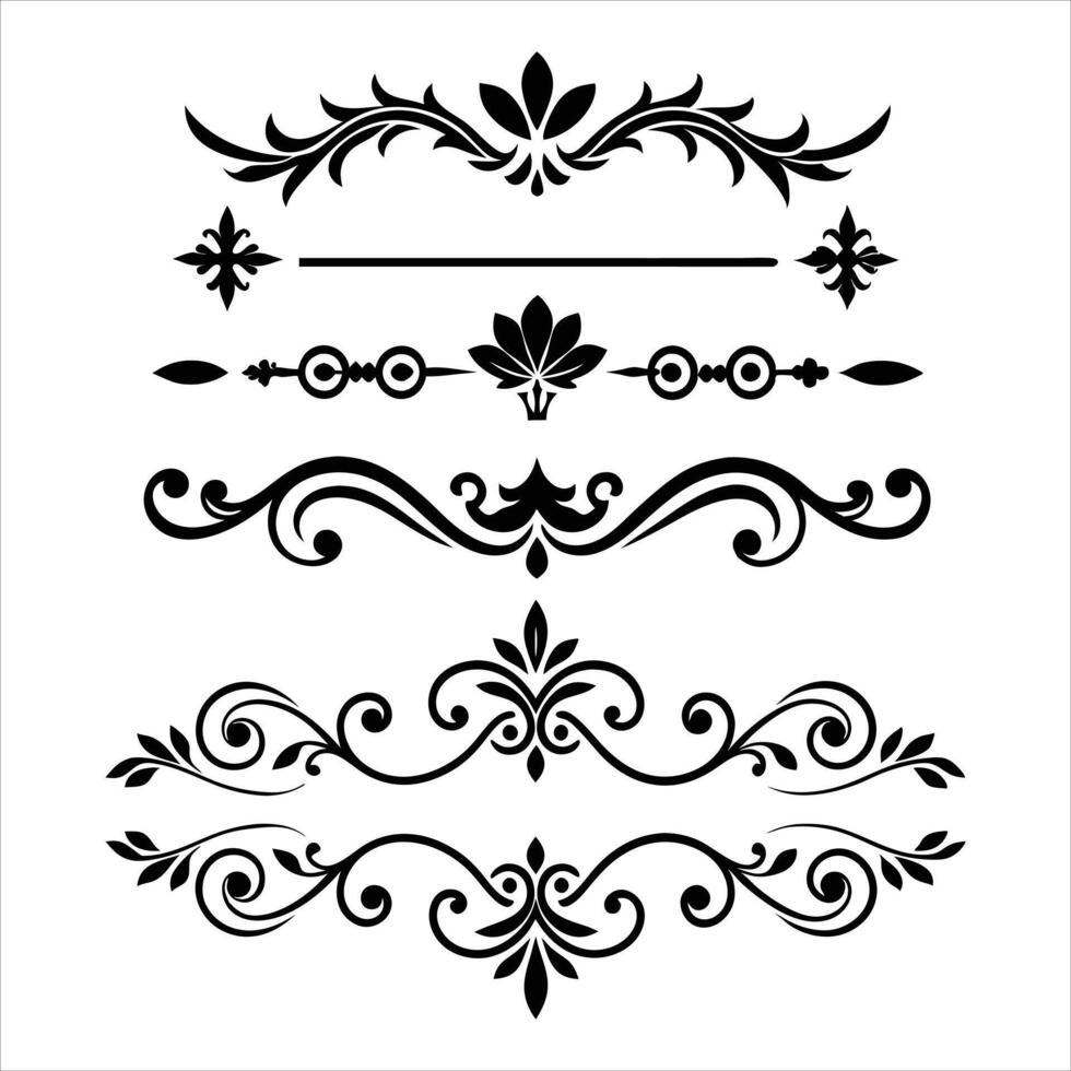 Decorative borders and scroll designs vector