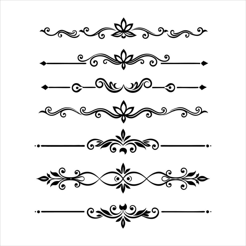 Set of decorative scroll design elements vector