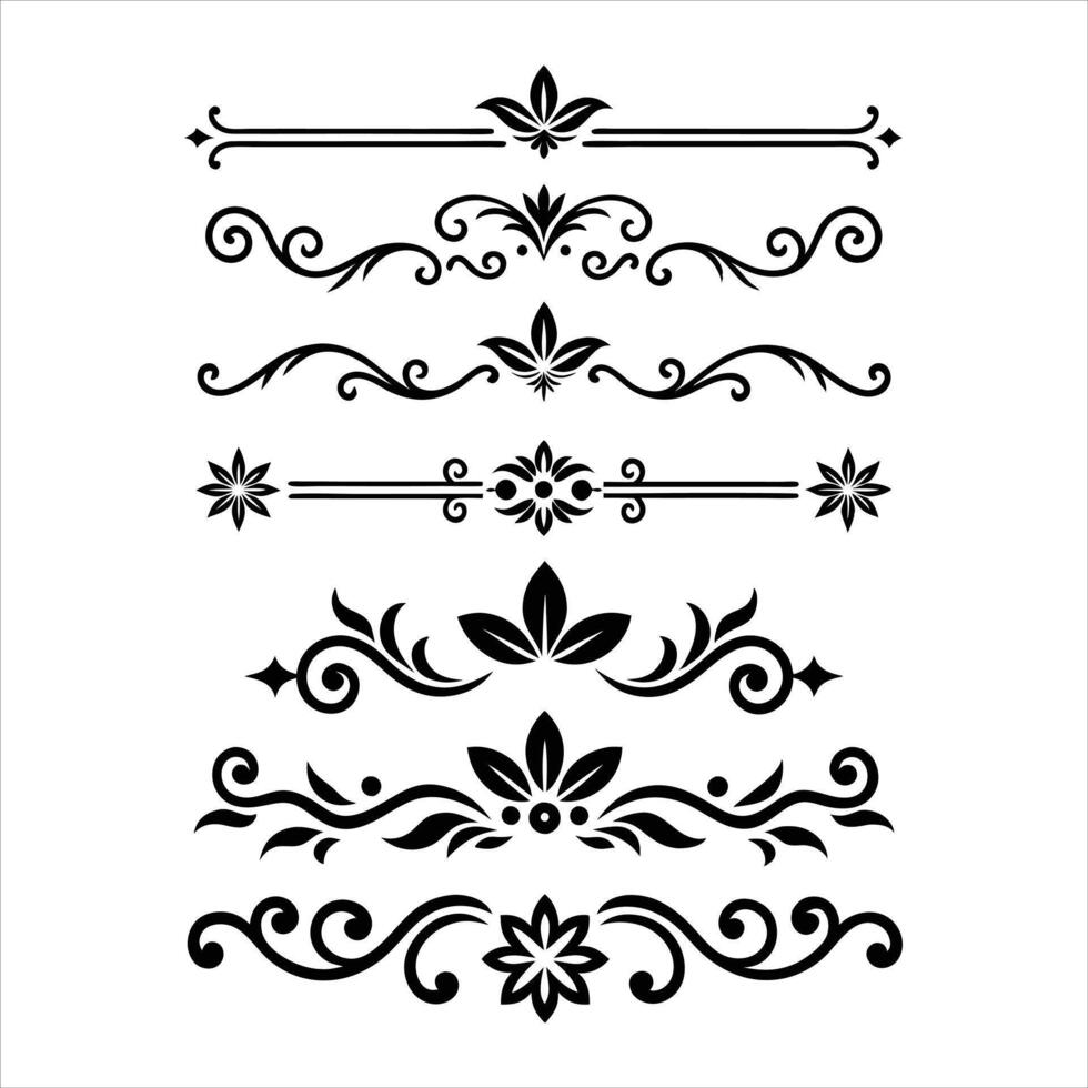 Decorative floral borders and scroll designs vector