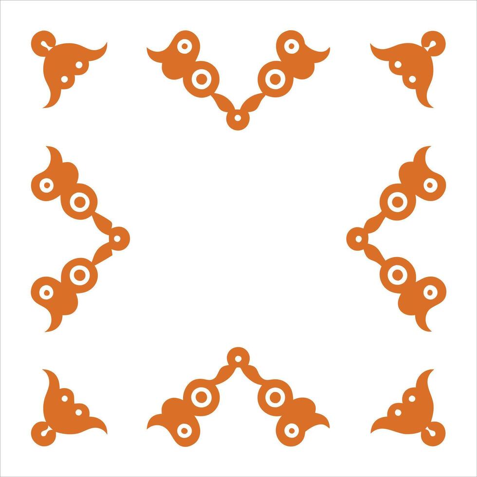 Orange decorative pattern on white background vector