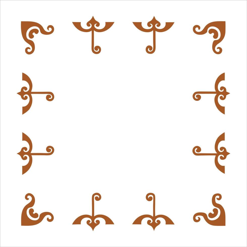 A square frame with brown and white design vector