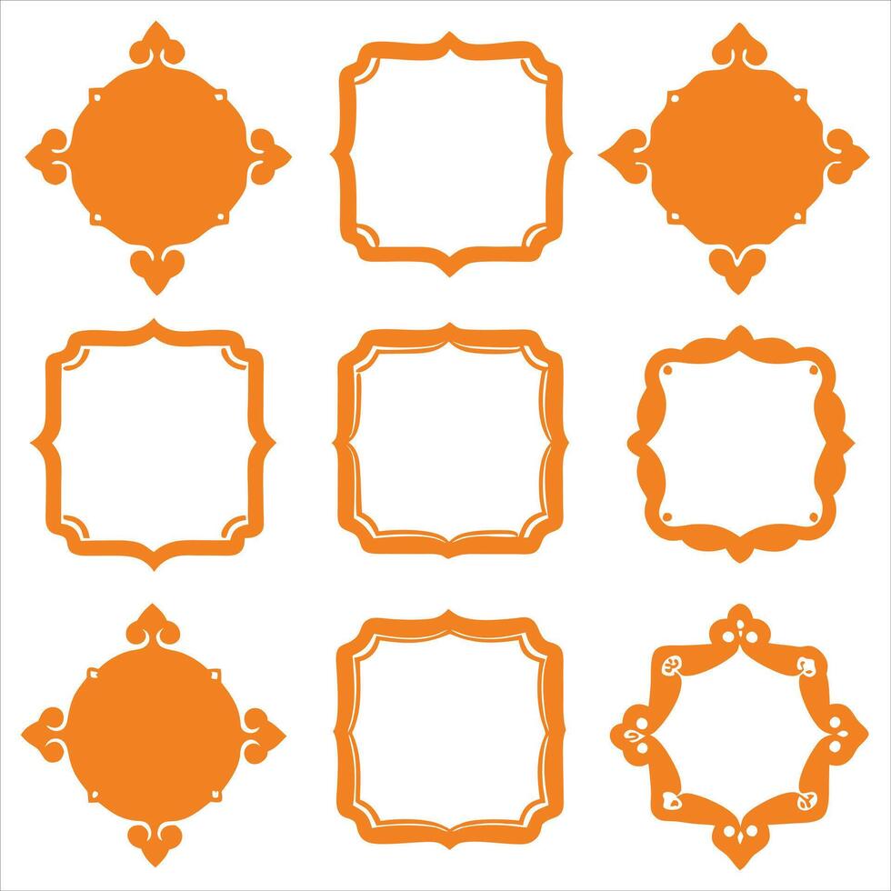 Orange frame set vector
