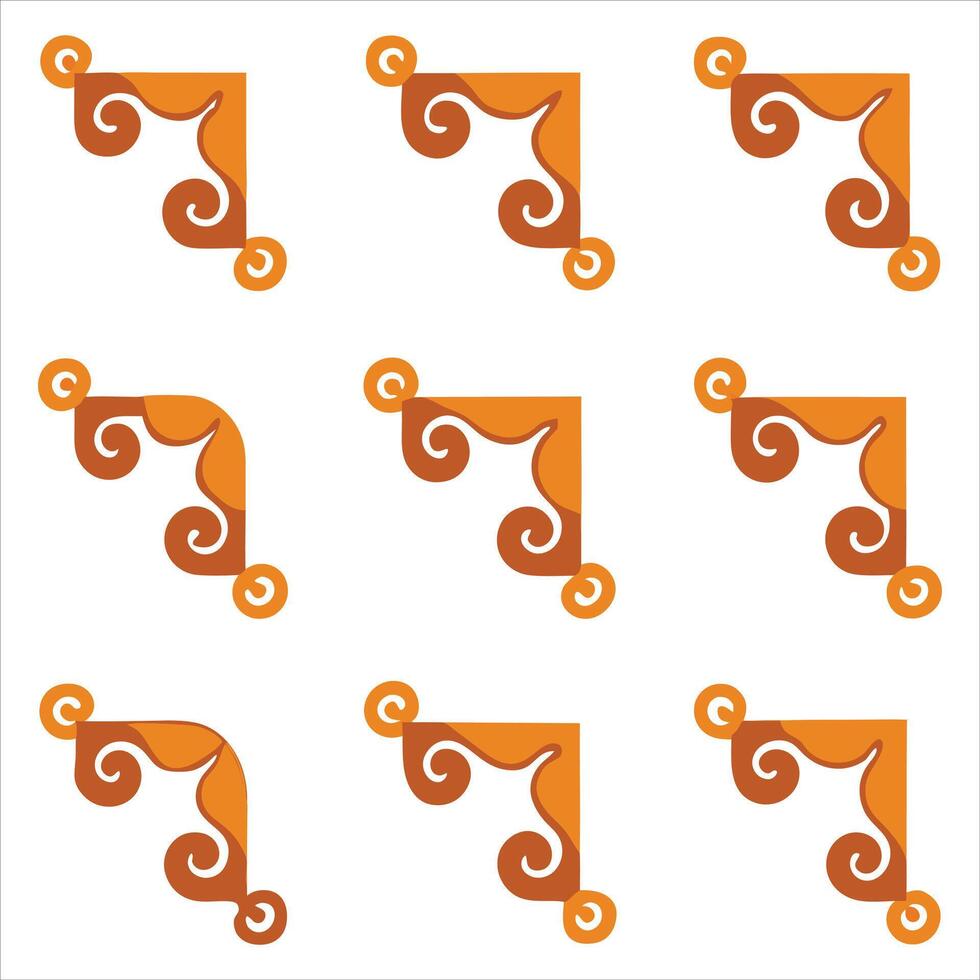 An orange and brown decorative pattern on a white background vector