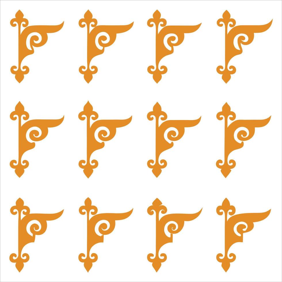 Orange decorative brackets on white background vector