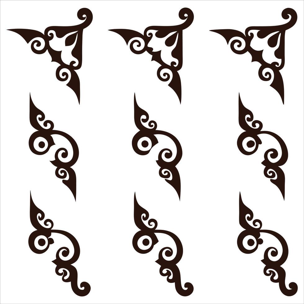 A set of decorative designs for the corner vector