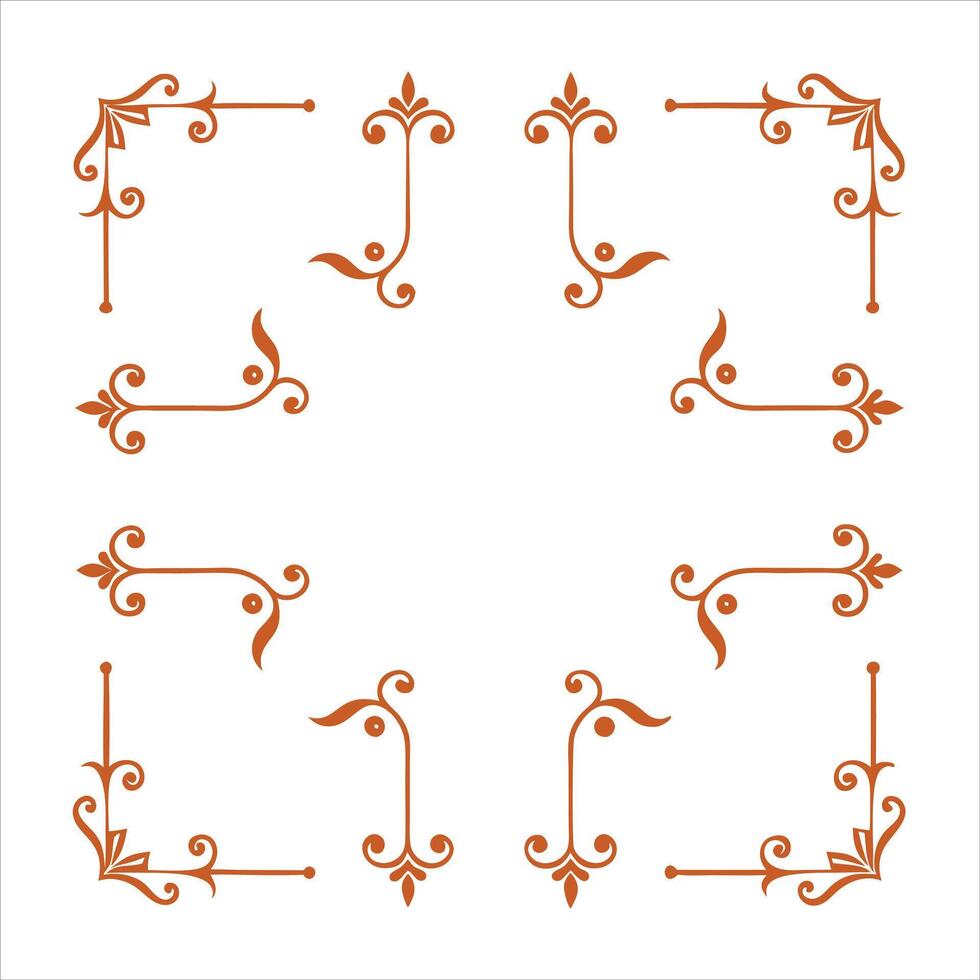 An orange decorative frame with a white background vector