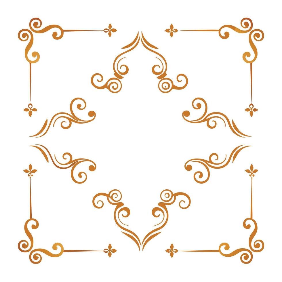 Gold decorative frame vector