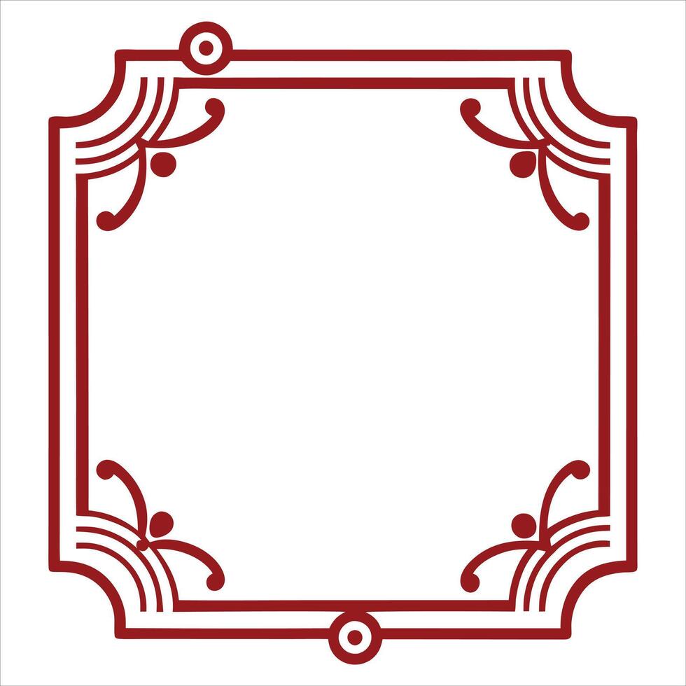 A red frame with a decorative design vector