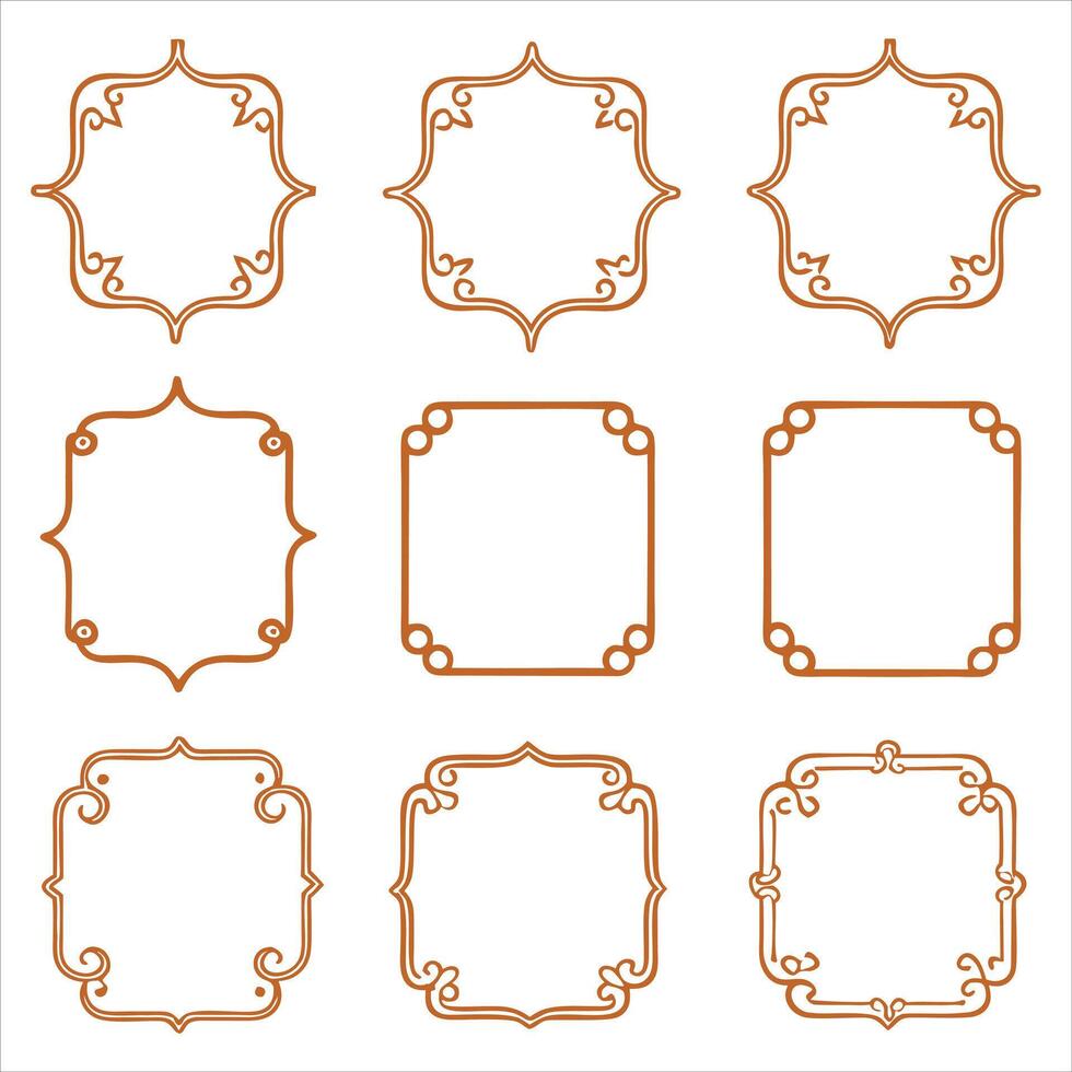 Set of ornate frames vector