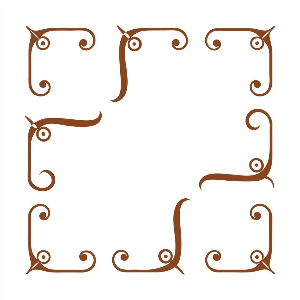 A set of decorative frames with swirls vector