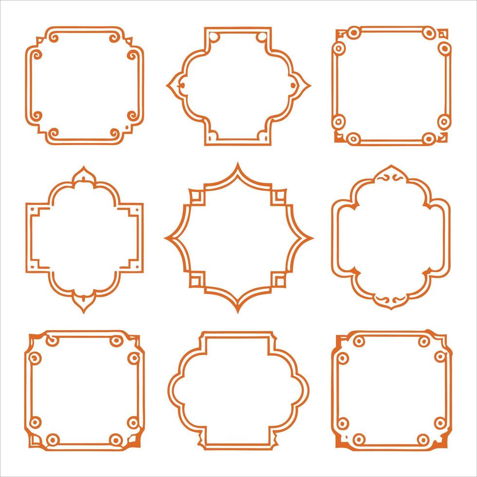 Set of ornate frames vector
