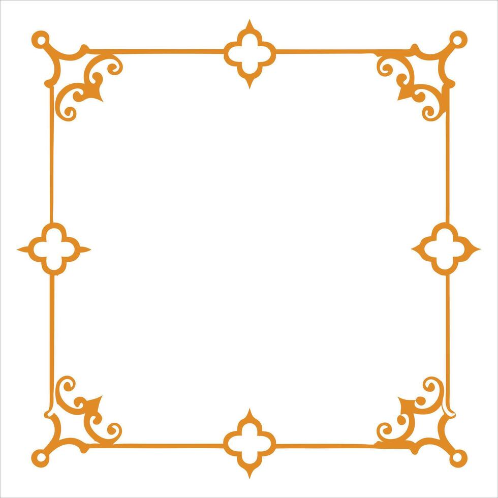An orange frame with a decorative pattern vector