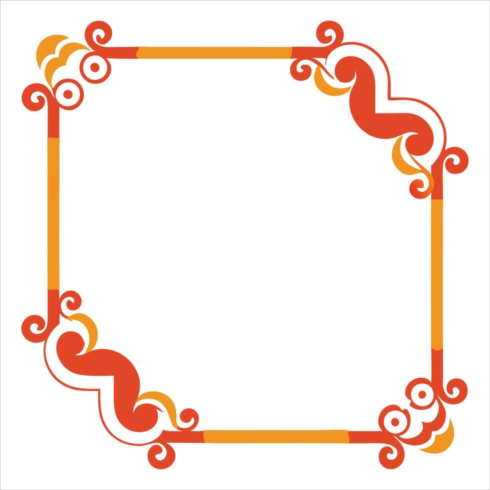 A square frame with a red and orange design vector