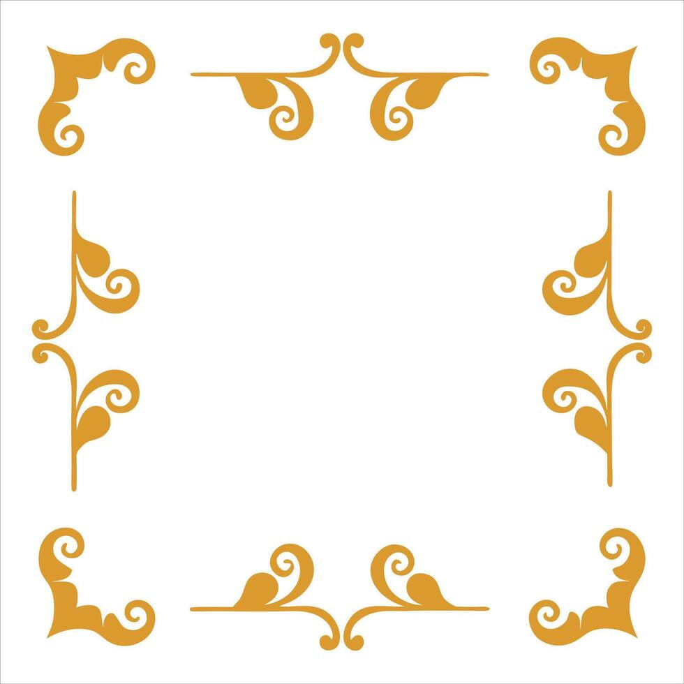 Gold frame with swirls vector