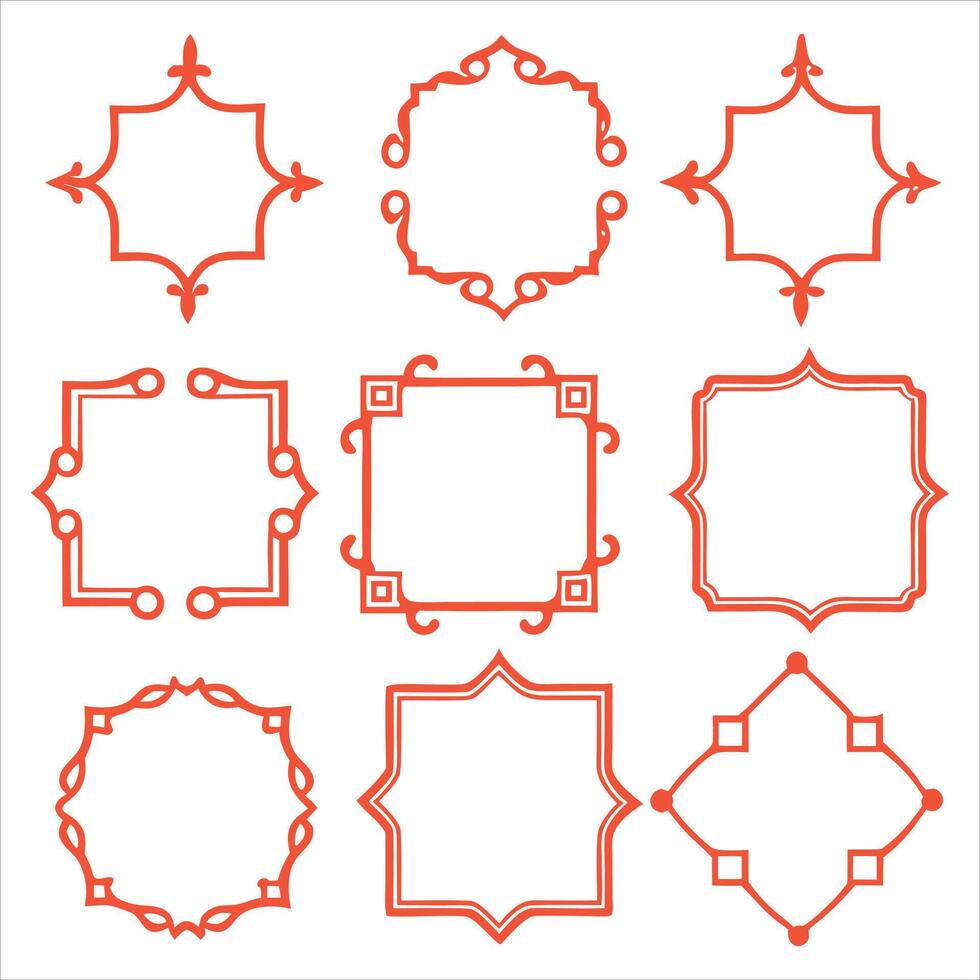 Set of ornamental frames vector