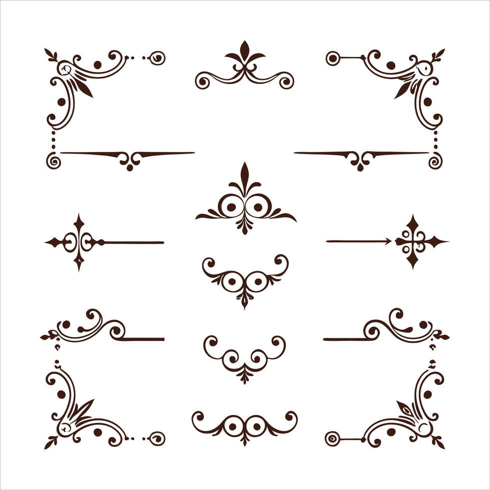 Set of decorative elements vector