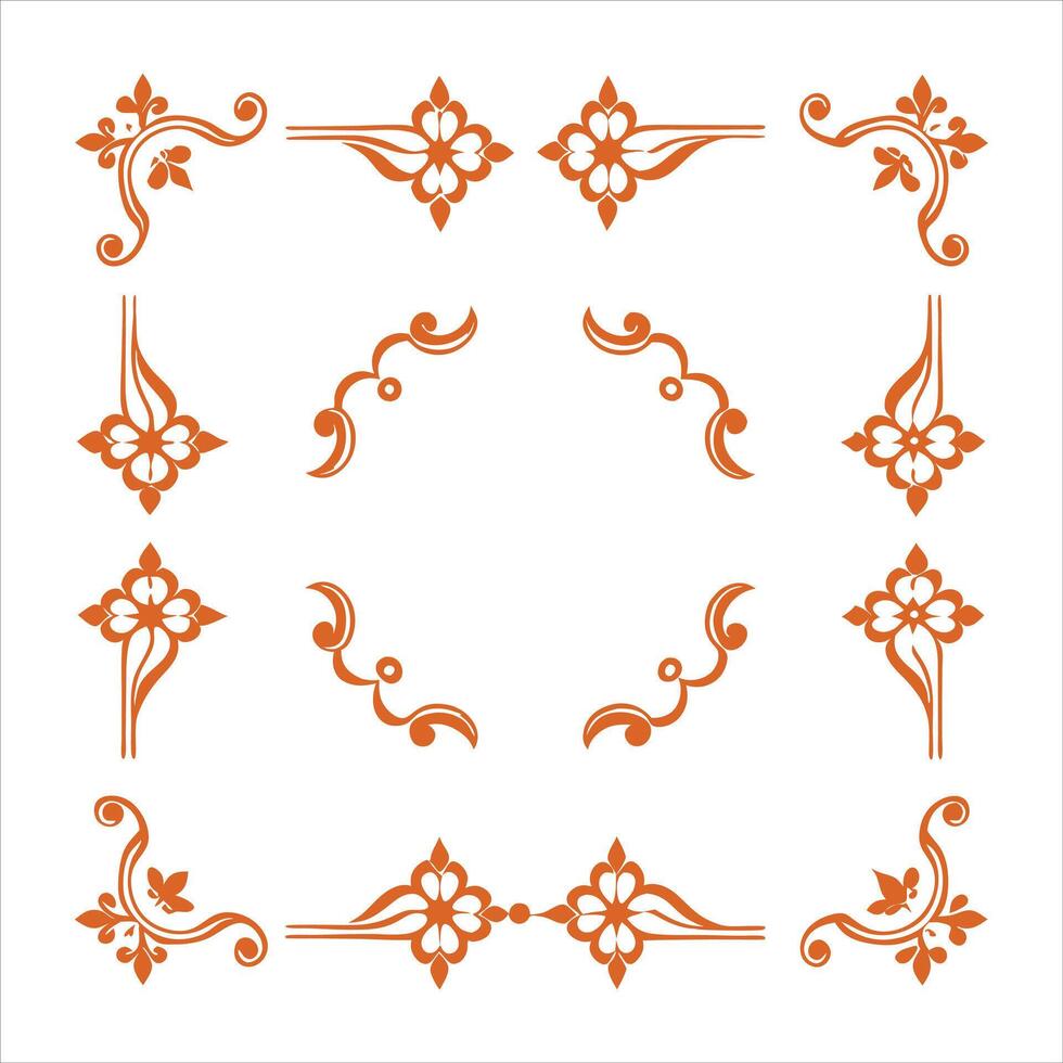 An orange floral design on a white background vector