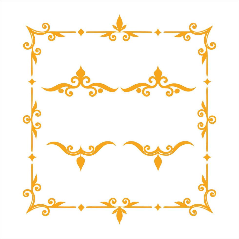 Gold decorative frame vector
