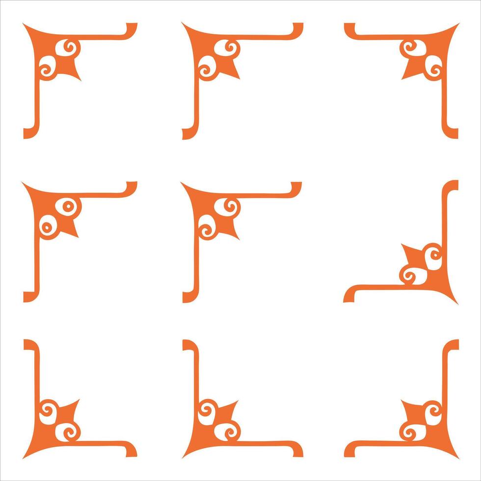 Orange decorative corner brackets vector
