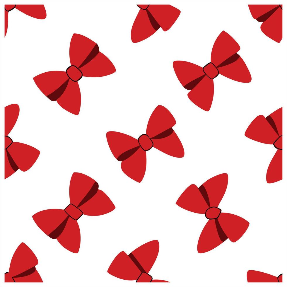 A red bow pattern on a white background vector