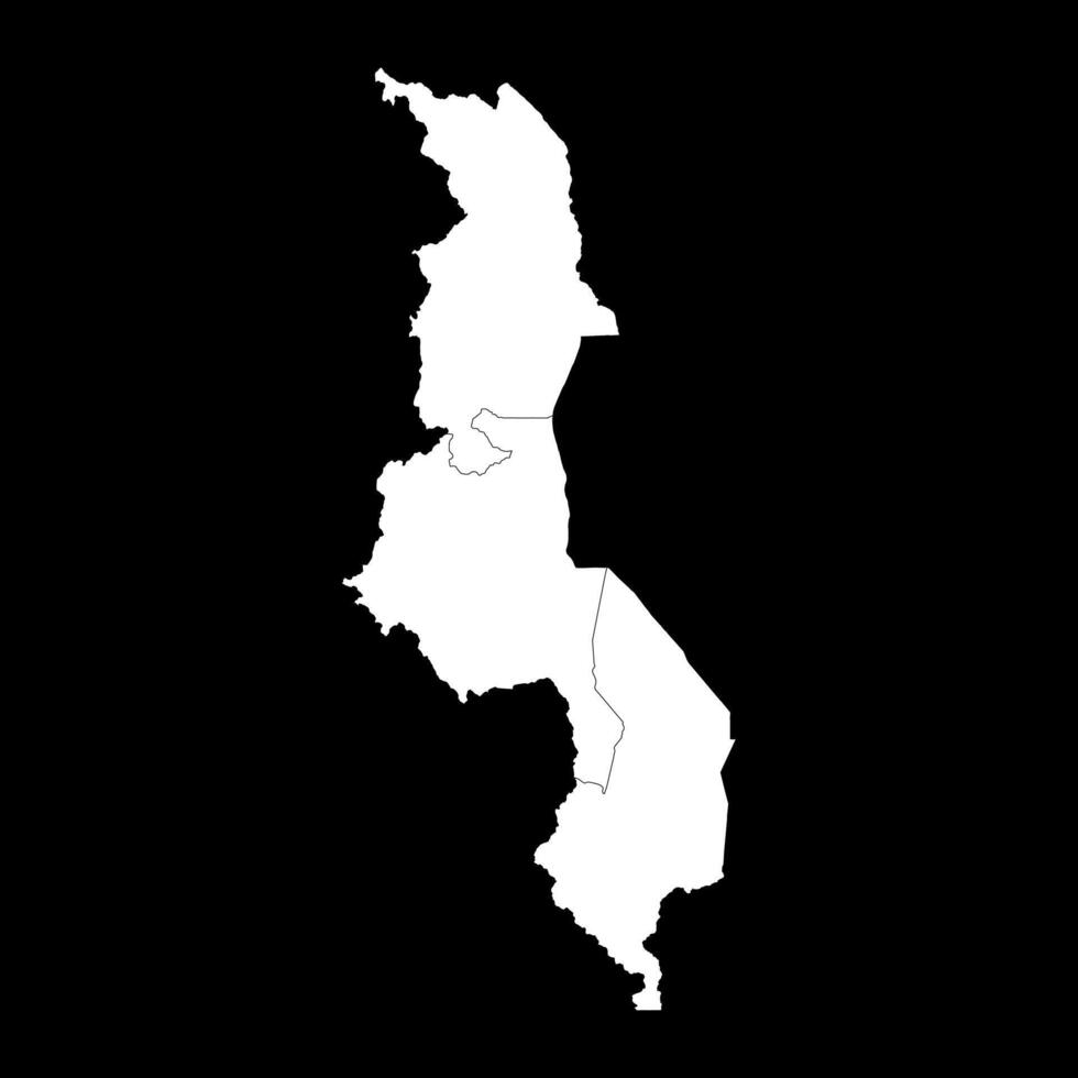 Malawi map with administrative divisions. illustration. vector