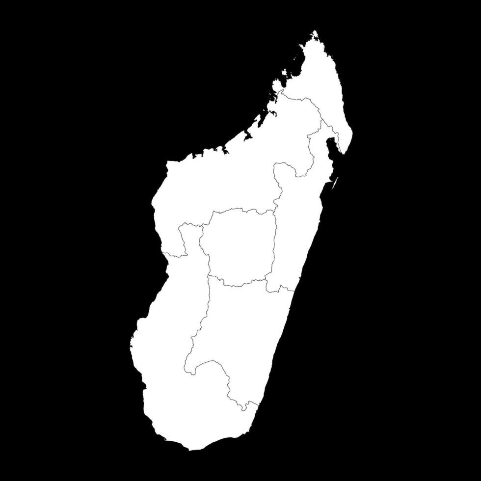 Madagascar map with provinces. illustration. vector