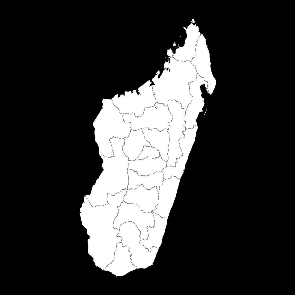Madagascar map with administrative divisions. illustration. vector