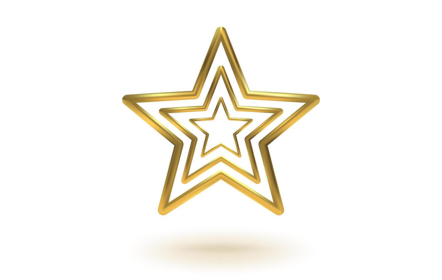 Icon of golden star on white background. Achievements for games or customer rating feedback of website vector