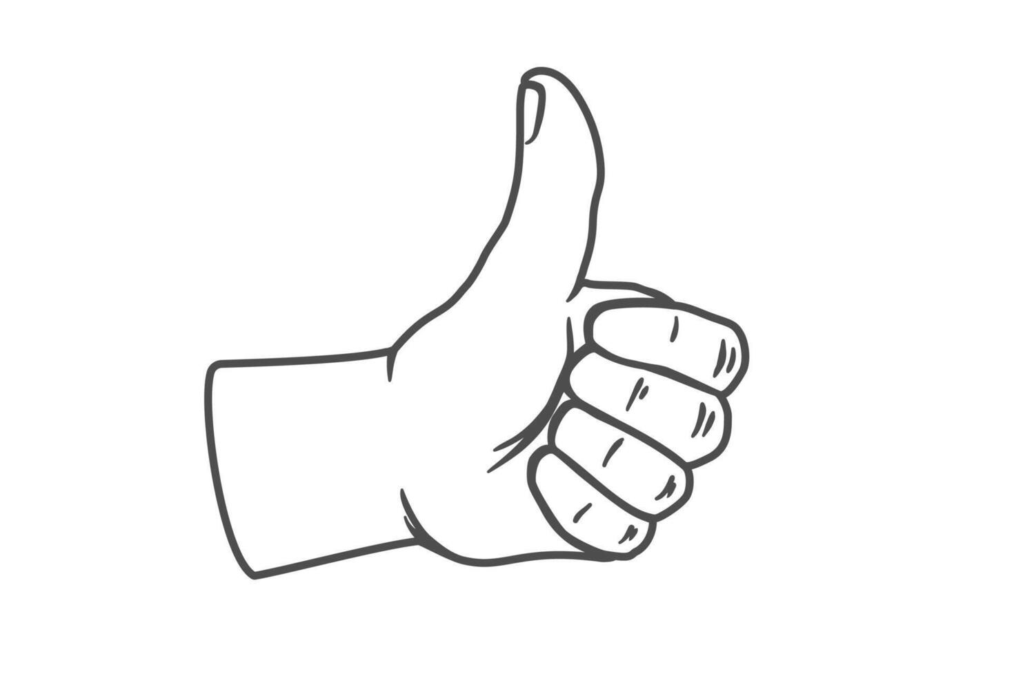 Icon of like hand. Illustration of like on isolated background. Sticker of thumb up. vector