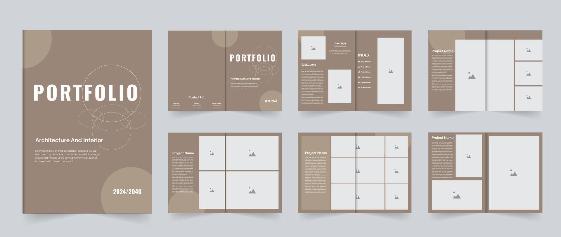 Modern Architecture portfolio template or interior portfolio layout design template vector