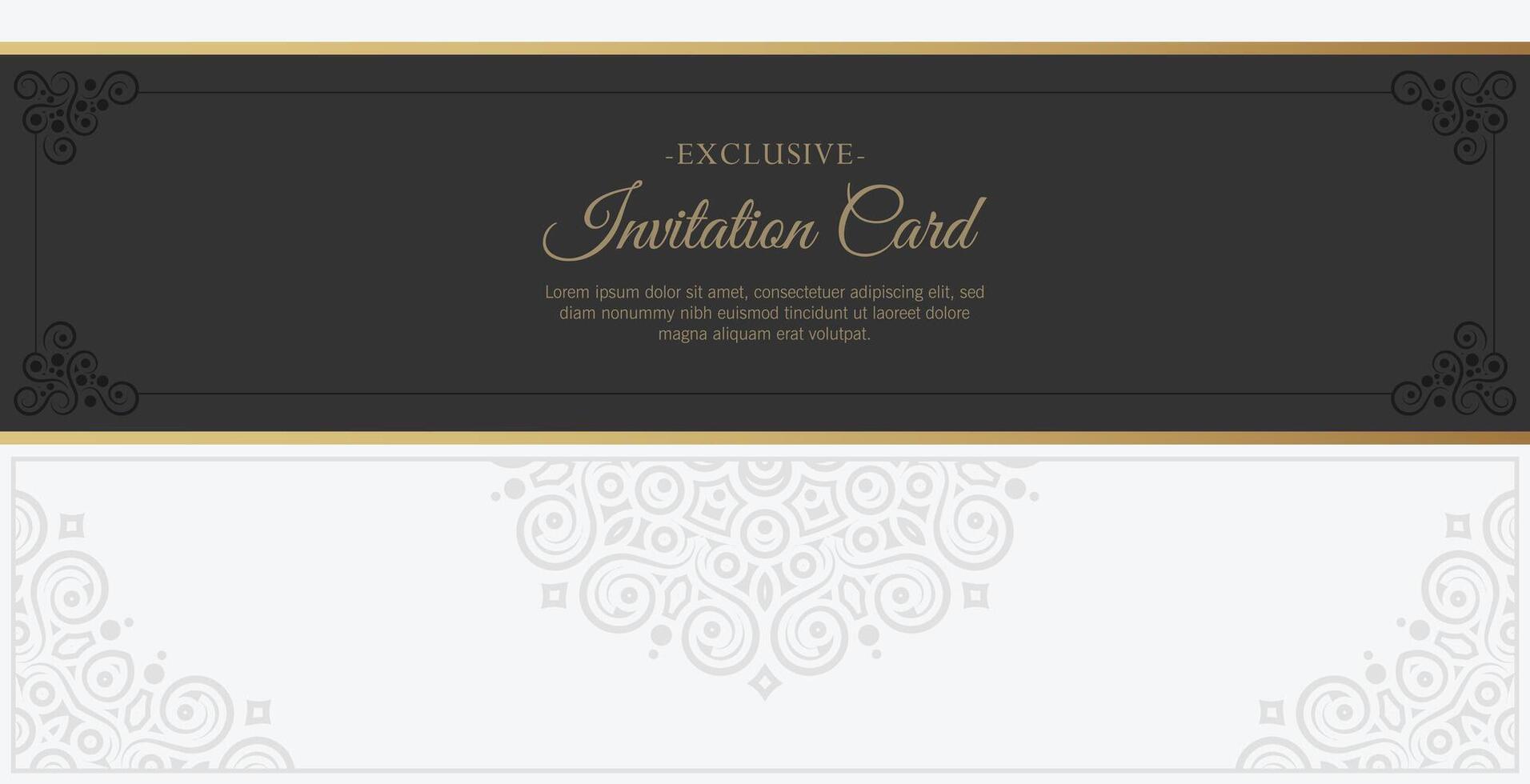 Flat Invitation card design vintage style vector