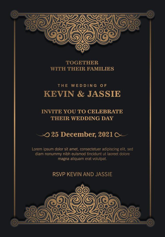 Luxury Invitation card design vintage style vector