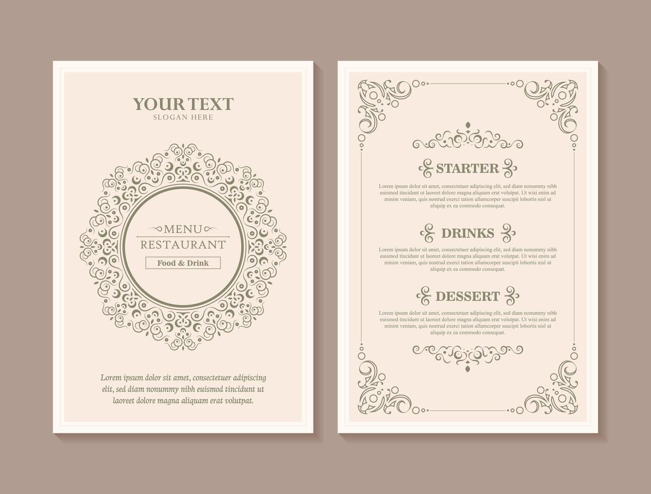 Vintage Menu Layout with ornamental Elements vector