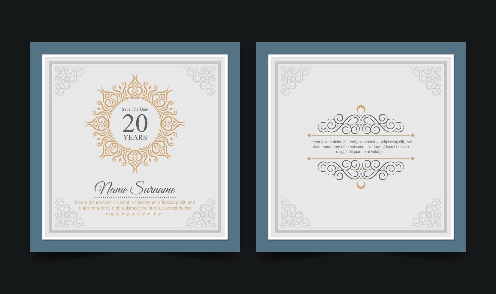 ornament pattern style elegant birthday invitation vector