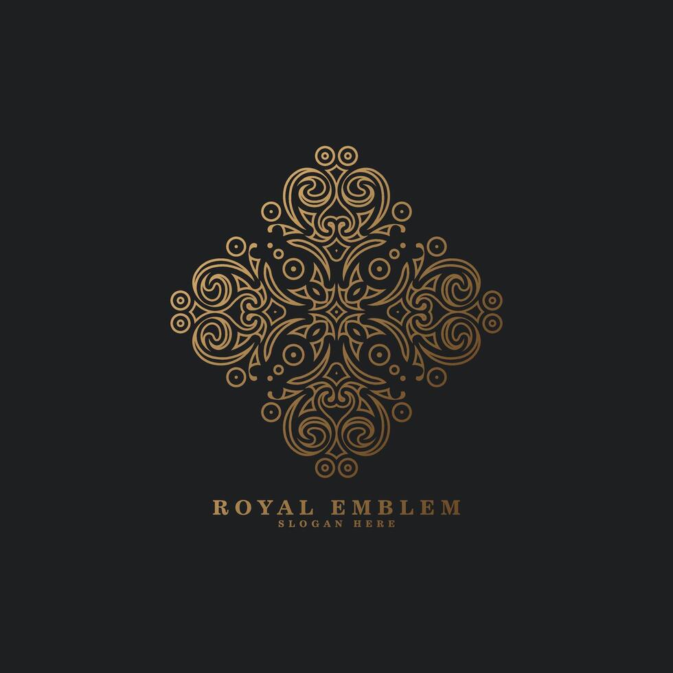 luxury ornament logo line art vector