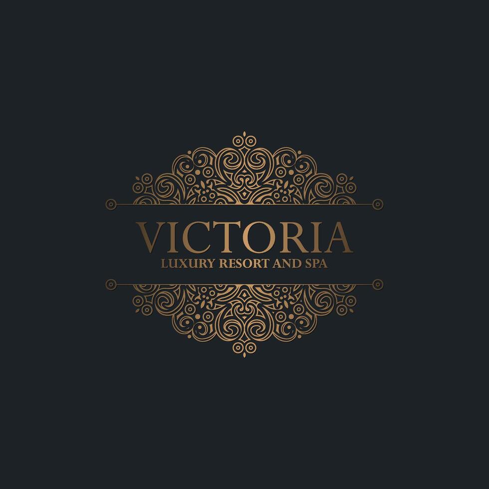 Luxury hotel label template. Trendy vintage royal ornament frames illustration. vector