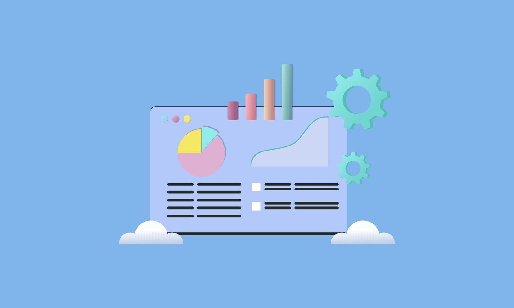 Data analytics, SEO Optimization dashboard and business finance vector